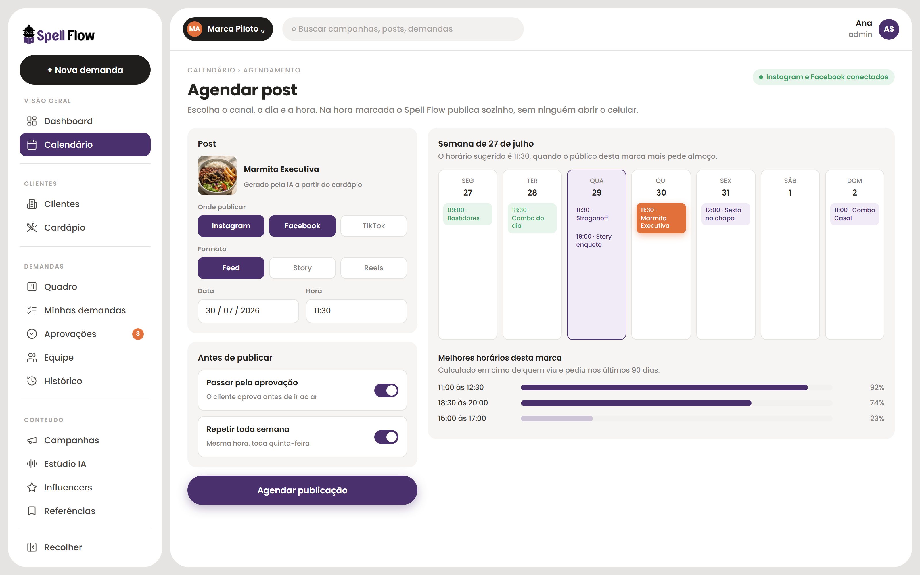 Agendar post